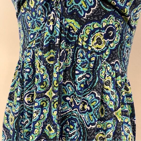 Allison Brittney Blue Paisley v-neck sleeveless Maxi Dress size small - Picture 3 of 11